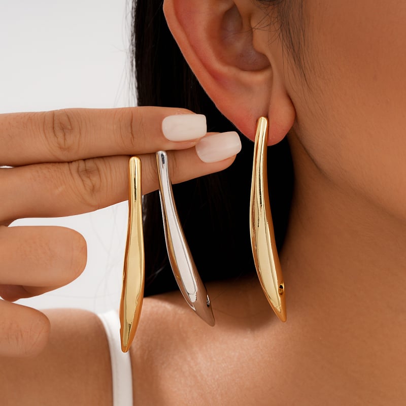 Hal formájú fülbevalók, fém, elektroplatált bevonattal, könnyed luxus stílusban, nőknek