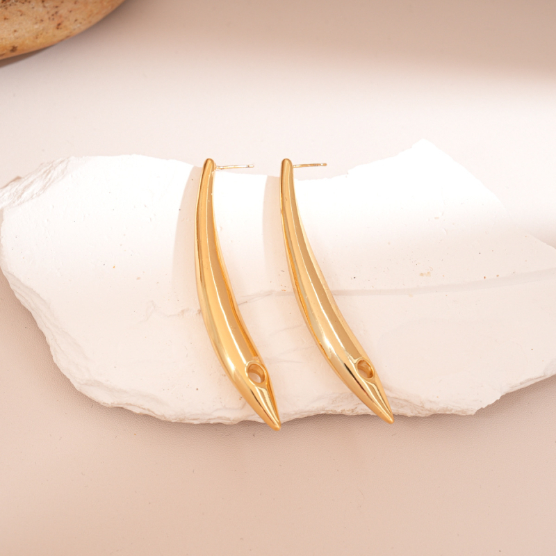Hal formájú fülbevalók, fém, elektroplatált bevonattal, könnyed luxus stílusban, nőknek