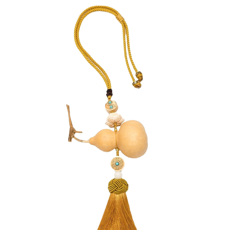 Baifujiang дървен автомобилен висулка за огледало за обратно виждане – ретро стил, мотив лотос