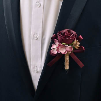 Aidouka Изкуствена роза корсаж за сватба – брачна броша с лепилен дизайн, плат, стил китайски