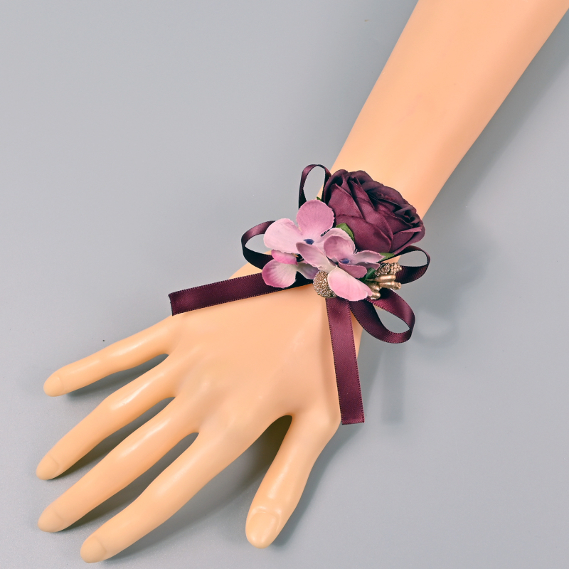 Aidouka Изкуствена роза корсаж за сватба – брачна броша с лепилен дизайн, плат, стил китайски