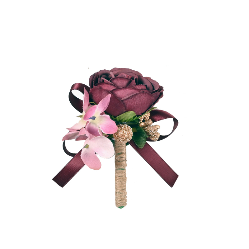 Aidouka Изкуствена роза корсаж за сватба – брачна броша с лепилен дизайн, плат, стил китайски