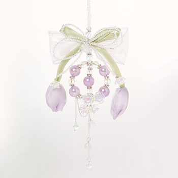 Автомобилна висулка за интерор: форма на лале, ръчна изработка, модерна естетика, изкуствен кристал, възможност за персонализация, Blue rain