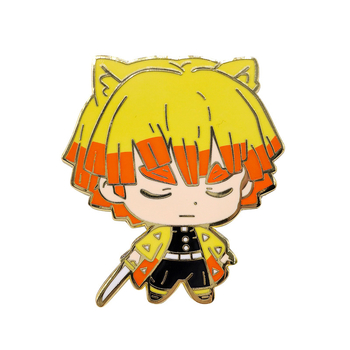 Demon Slayer metalna broš s likovima Zenitsu i Inosuke — materijal: cinkova legura; porijeklo: Guangzhou; sezona: jesen 2024; funkcija: dekoracija; stil: crtani likovi