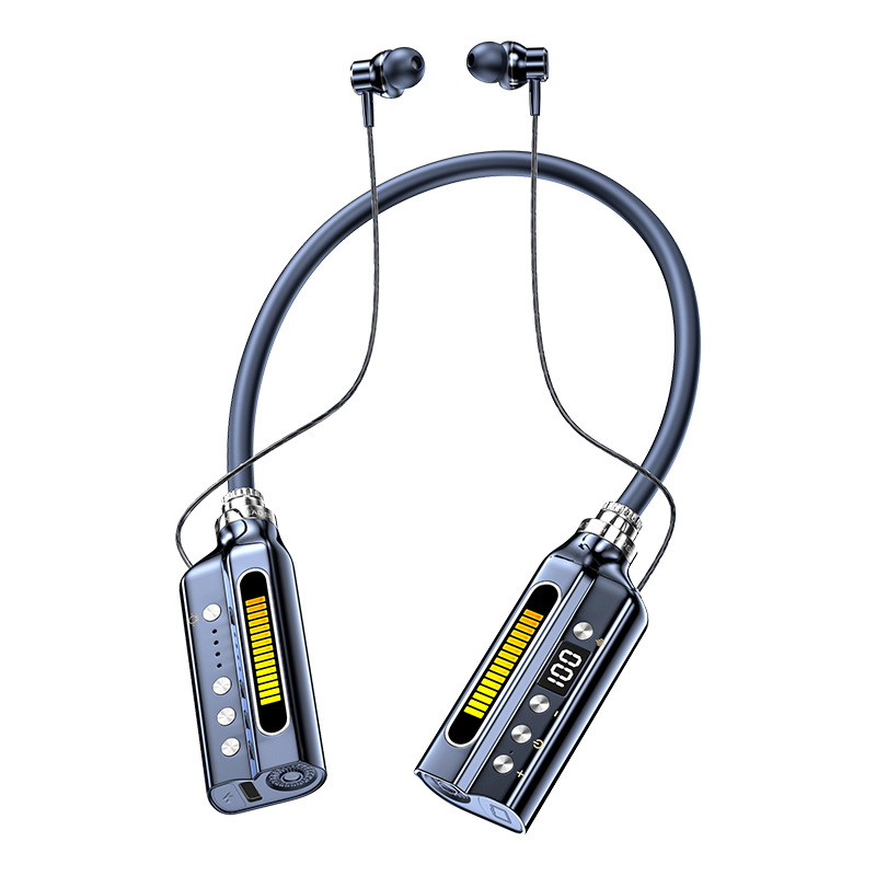 Bluetooth slušalice za vrat s dvostrukom baterijom i LED osvjetljenjem (Bluetooth 5.4, domet 10 m, vodootporne, >8 h trajanja baterije)
