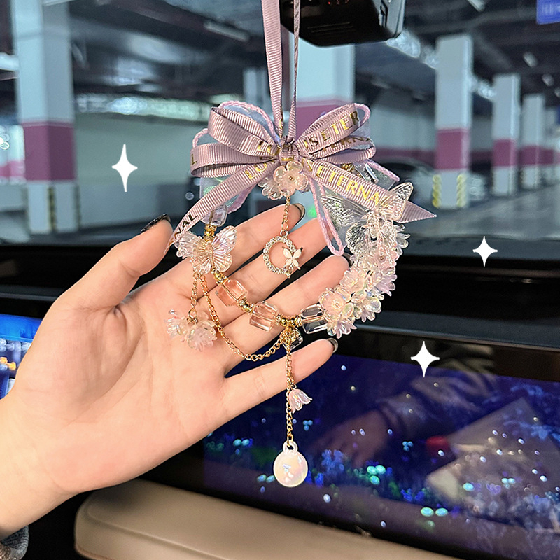 Автомобилна пеперудена висулка за интериор, модерен стил, кристален материал (Марка: Blue Rain; Материал: Кристал; Стил: Модерен; Функция: Интериорна декорация)