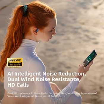 Bezpārdomas ausu uzlikas ausiņas – Bluetooth 5.3, vairāk nekā 8 stundu darbības laiks, IPX5 ūdensdrošums, digitālais displejs, darbības diapazons 10 m