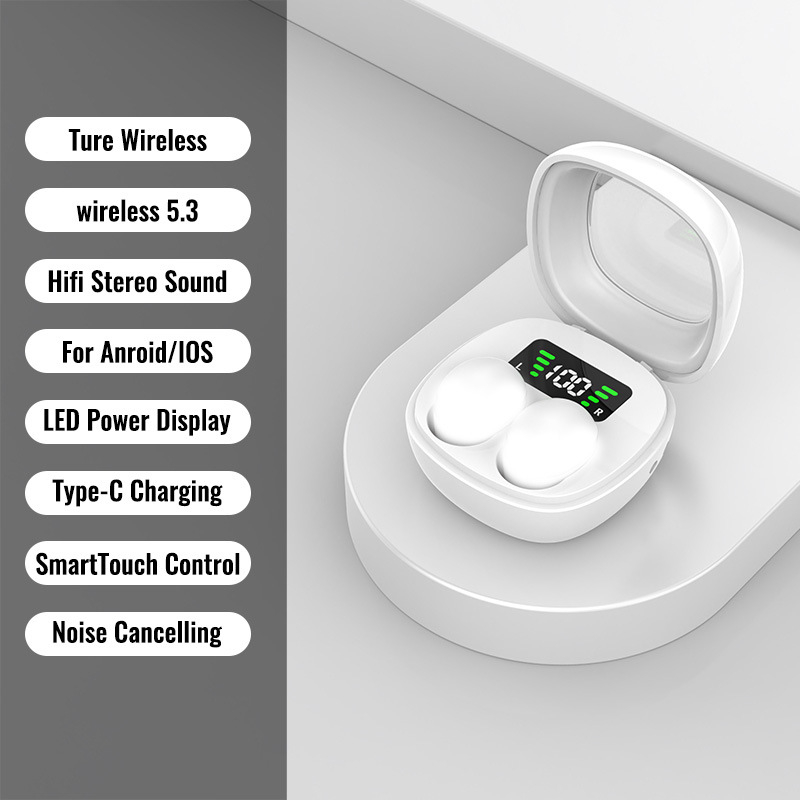 Bezdrôtové mini slúchadlá na spanie, in-ear dizajn, Bluetooth 5.0, dosah 15 m, IPX6 vodotesné, výdrž batérie až 4 hodiny