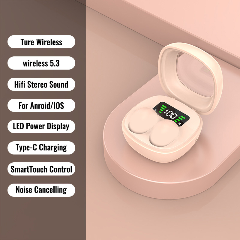 Bezdrôtové mini slúchadlá na spanie, in-ear dizajn, Bluetooth 5.0, dosah 15 m, IPX6 vodotesné, výdrž batérie až 4 hodiny
