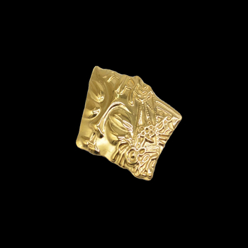 Broșă din aliaj, stil vintage, design geometric asimetric, finisaj electroplatinat, pentru palton feminin