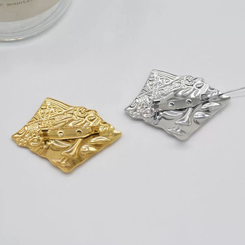 Broșă din aliaj, stil vintage, design geometric asimetric, finisaj electroplatinat, pentru palton feminin