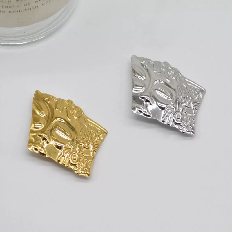 Broșă din aliaj, stil vintage, design geometric asimetric, finisaj electroplatinat, pentru palton feminin