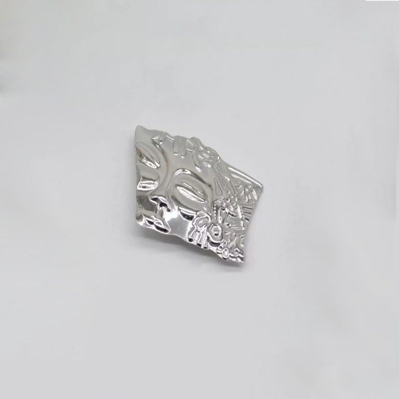 Broșă din aliaj, stil vintage, design geometric asimetric, finisaj electroplatinat, pentru palton feminin