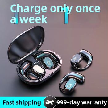 Headset Bluetooth wireless in-ear cu cârlig pentru ureche, IPX5, autonomie peste 8 ore, Bluetooth 5.4, control vocal