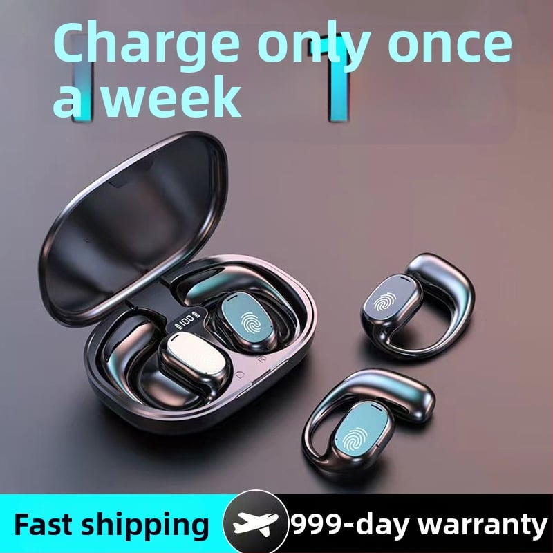 Headset Bluetooth wireless in-ear cu cârlig pentru ureche, IPX5, autonomie peste 8 ore, Bluetooth 5.4, control vocal