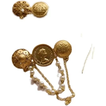 Broš – geometrijski dizajn, unisex, legura, ugravirano umjetnim kamenjem/poludragim kamenjem, elektroplatiranje