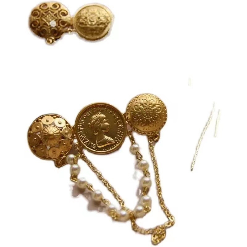 Broš – geometrijski dizajn, unisex, legura, ugravirano umjetnim kamenjem/poludragim kamenjem, elektroplatiranje