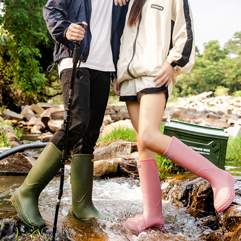 Ghete de ploaie unisex, cu gambă înaltă, impermeabile și antiderapante, vamp PVC, pentru toate anotimpurile