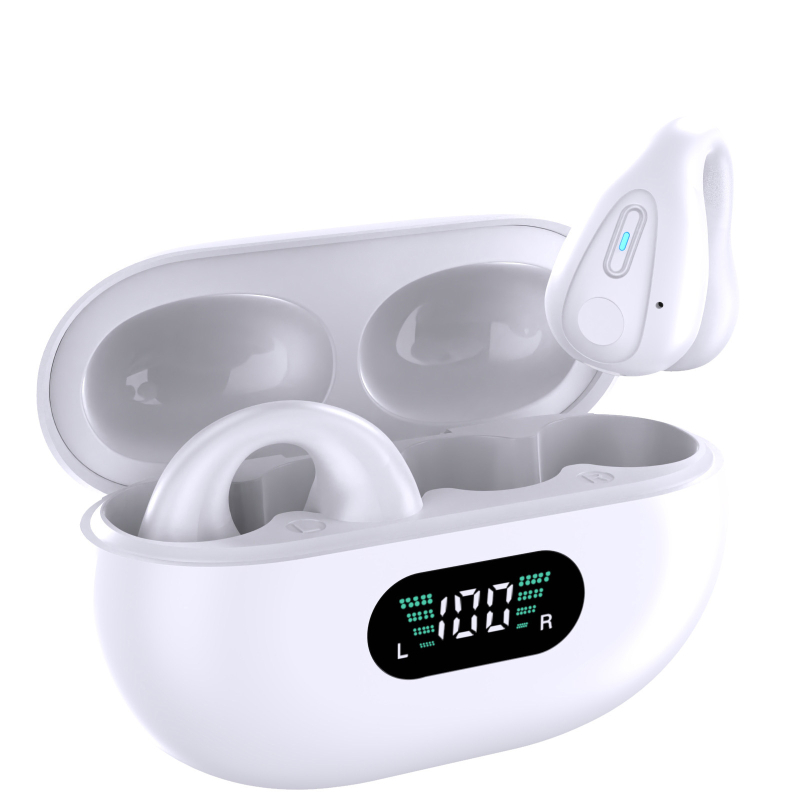 Căști Bluetooth cu clips pentru ureche, wireless, non-in-ear, rază 15 m, Bluetooth 5.3, latență redusă pentru esports, autonomie 4–8 h, IPX4