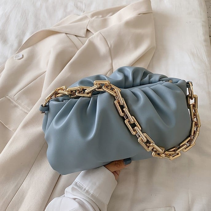 Geantă de umăr Ldw din PU - formă orizontală pătrată, închidere cu fermoar, buzunar pentru telefon, curea de umăr simplă