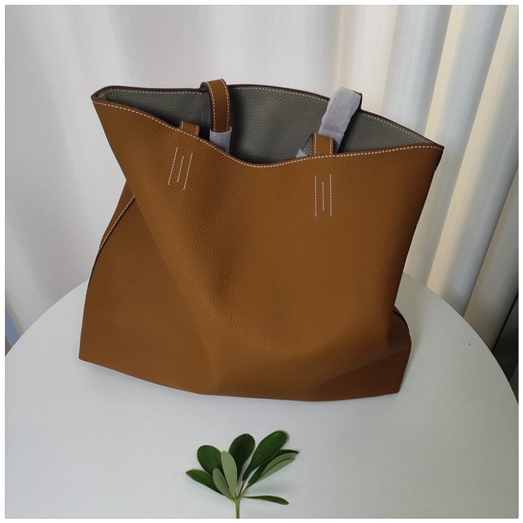 Geantă tote JWN din piele de vită de prim strat, căptușeală din piele naturală, siluetă verticală pătrată, capacitate mare