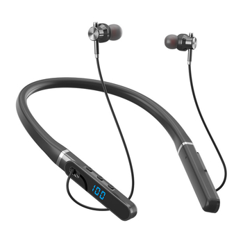 Căști Bluetooth fără fir cu bandă la gât - design cu bandă pentru gât (Bluetooth 5.4; IPX7; autonomie >8h; rază 15m)