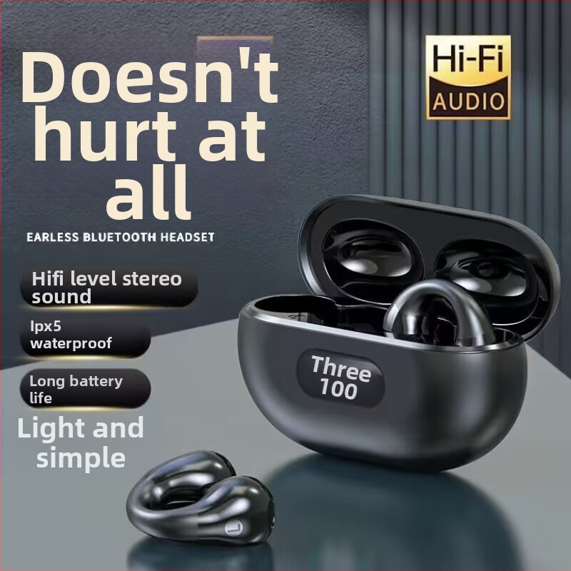 Klipové bezdrôtové Bluetooth slúchadlá, Bluetooth 5.3, dosah 10 m, 4–8 h výdrž batérie, stereo