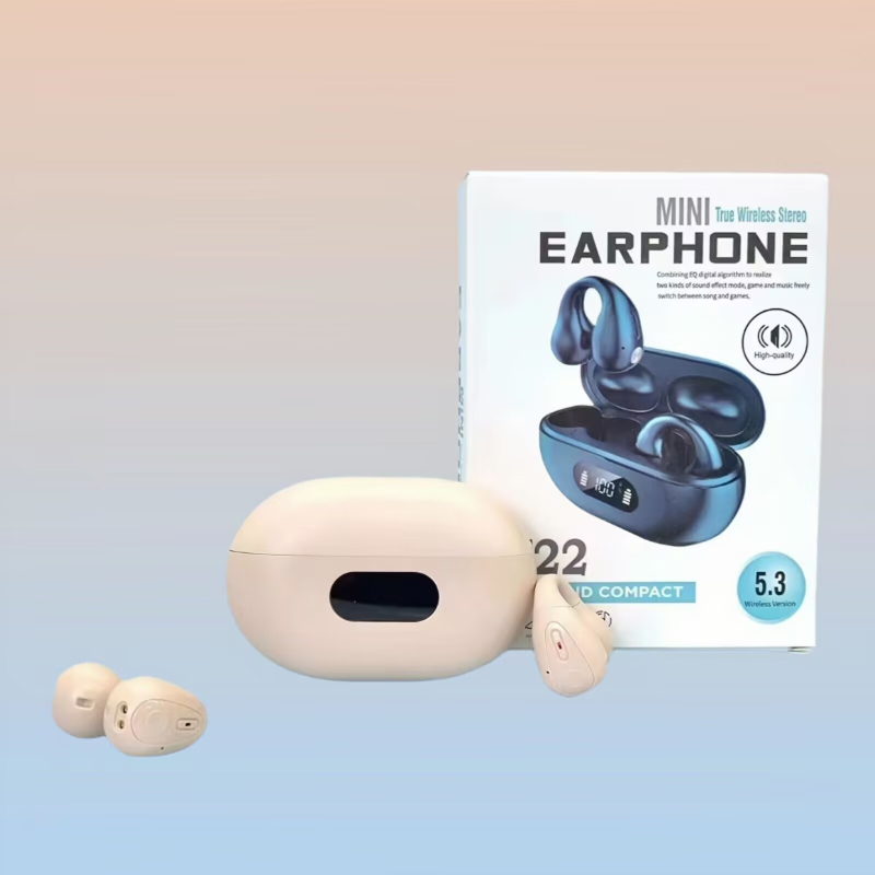 Klipové bezdrôtové Bluetooth slúchadlá, Bluetooth 5.3, dosah 10 m, 4–8 h výdrž batérie, stereo