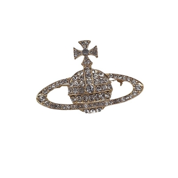 Saturn broš s dijamantima – legura, ženski retro stil, zvjezdani motiv, dekorativna broš