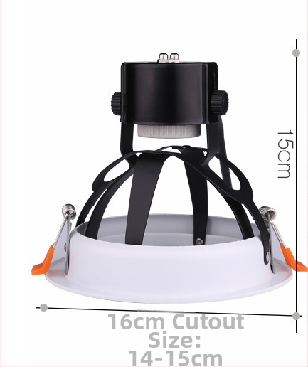Kovový kryt žiarovky P30 s veľkým kývaním, vsadený downlight, pre komerčné fotografovanie