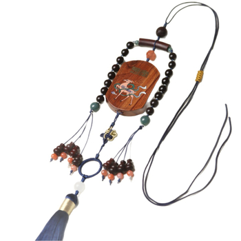 Pandantiv auto din lemn de santal, placat cu aur, stil nou chinezesc, accesorii interioare; model: animale drăguțe (ursuleț, purcel); lansare primăvara 2025