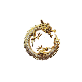 Broš drakon zodijak, bakar, elektroplatirano, unisex, kineski retro stil
