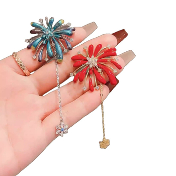 Broš od legure, geometrijski oblik, motiv vatrometa s resicama, elektroplatirano završetak, unisex dodatak