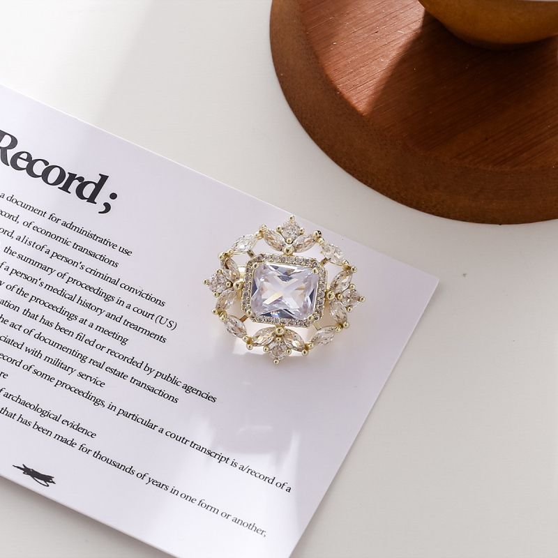 Kristalni geometrijski zircon ovratnik kolutak – ženski, svestran dodatak za kardigane, legura, elektroplating