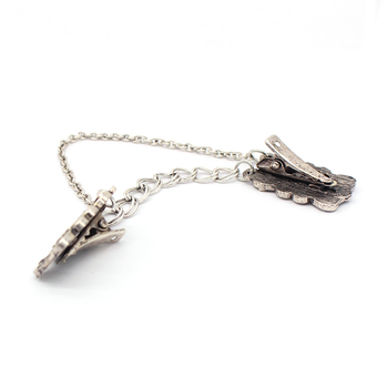 Ötvözetből készült gallérkapocs virágfaragásos dizájnnal, retro stílusú, uniszex, elektroplattált felület