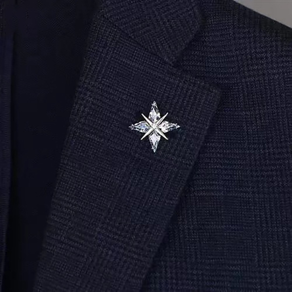Broš na ovratnik, legura, završna obrada dijamantom, fashion OL stil, unisex ukrasni dodatak za košulje i sako