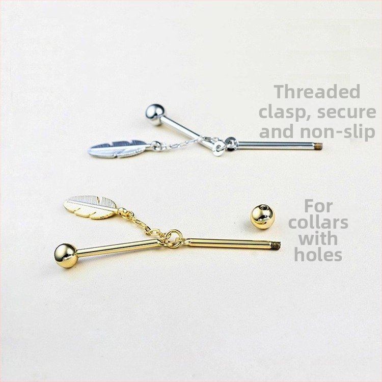 Spirālveida piespraude pie jaka kreklam, metāla brošs ar lapas motīvu un dekoru, personalizēts aksesuārs