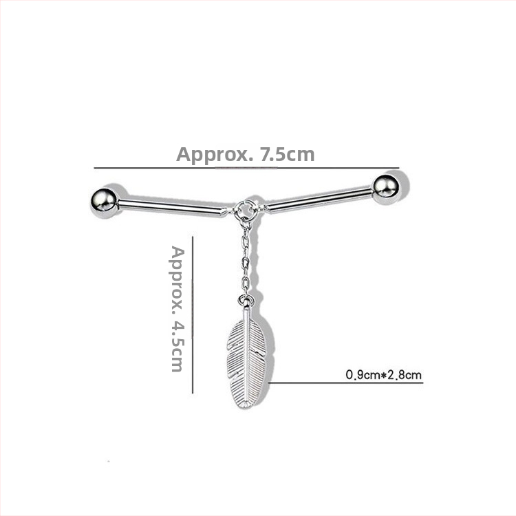 Spirālveida piespraude pie jaka kreklam, metāla brošs ar lapas motīvu un dekoru, personalizēts aksesuārs