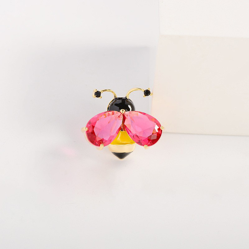 Kaela klips putukamotiiviga — mini mesilane, emal, sulatud kivide asem; vaskpõhi, Korea stiil naistele; elektroplaadimine; kohandamine saadaval