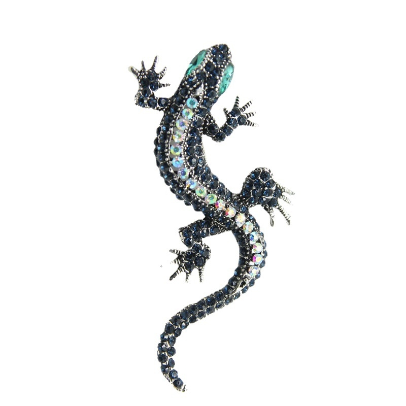 Gecko broš - originalni dizajn, legura, elektroplatiranje, životinjski motiv