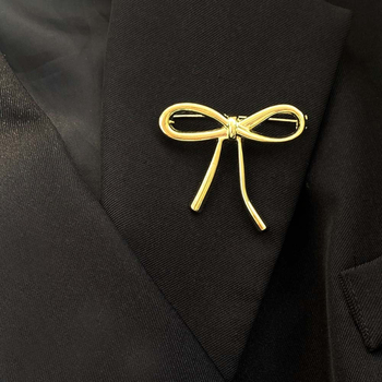 Метална брошка с панделка за женски аксесоар, двойно използване, електроплатинация