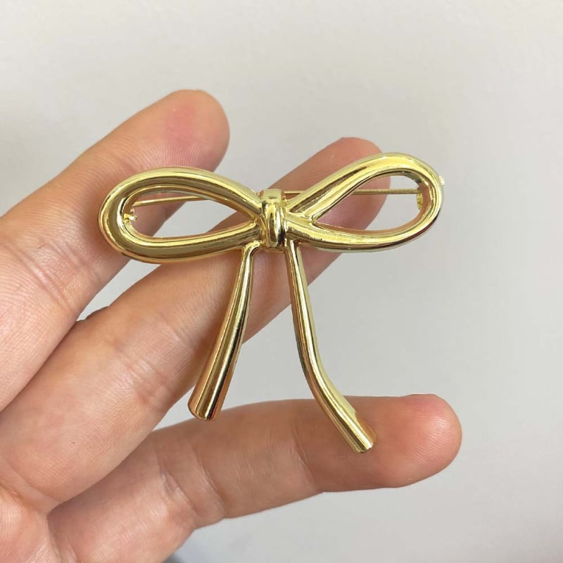 Метална брошка с панделка за женски аксесоар, двойно използване, електроплатинация