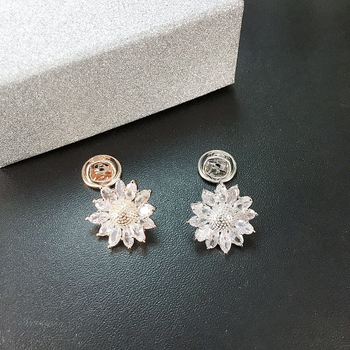 Kaela pin päikesekõrva ja tsirkooniga, vase alus, Korea stiil, unisex