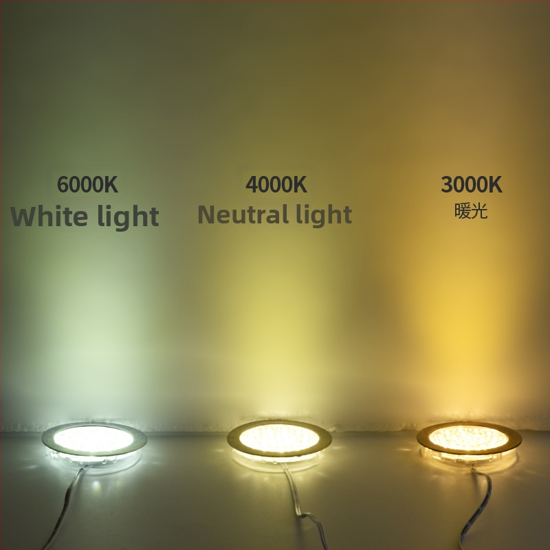 F6410 itin plonas spintos LED šviesos korpusas, nerūdijantis plienas 304, PC, elektroplatinimas, DC12V