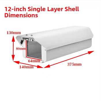 Ārējā novērošanas kamera aizsargs no alumīnija sakausējuma, kvadrātiska korpuss, piederumi: aizsargs un sfēras vāks