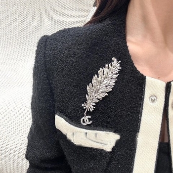 Broš od mesinga, Dixi, elektroplatirano, stil lagan luksuz, dekorativno za žene