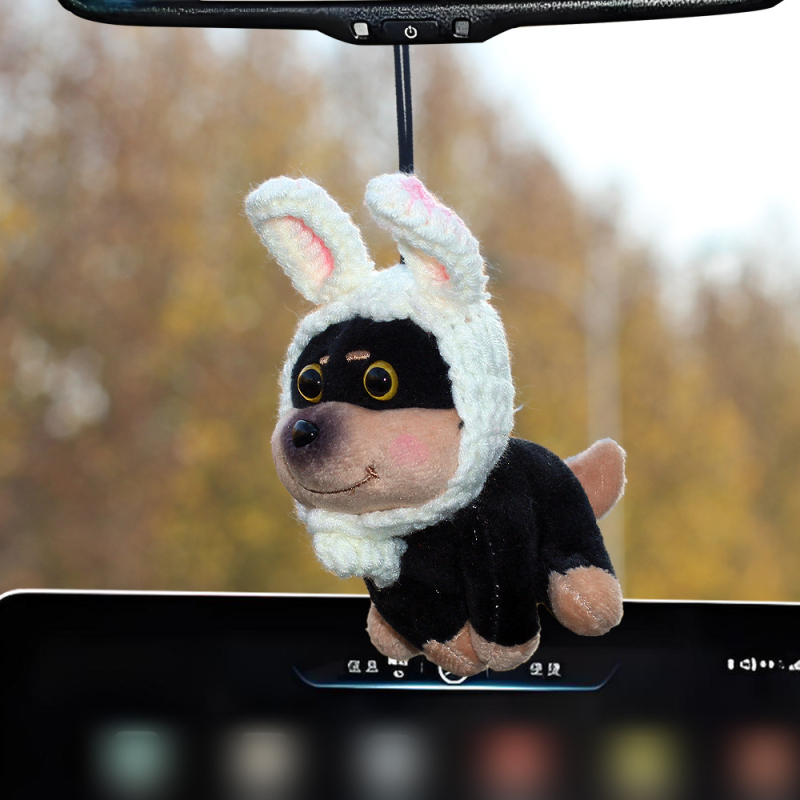 Bee Puppy auto privjesak, plišna dekoracija unutrašnjosti u karikaturalnom stilu, prilagodljivo (Brand: Beautiful night thoughts; Materijal: Pliš; Prilagodljivost: Da; Stil: Crtani; Funkcija: Unutarnja dekoracija)