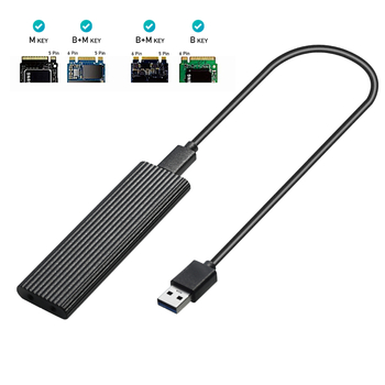 Carcasă externă SSD M.2 NVMe/SATA cu dublu protocol, USB 3.1 Type-A, 10Gbps, aliaj de aluminiu, model W2091, suport până la 2TB