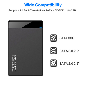 Spoljna kutija za SATA tvrdi disk od 2,5 inča, USB 3.0, ABS materijal, kapacitet 2TB, model H01