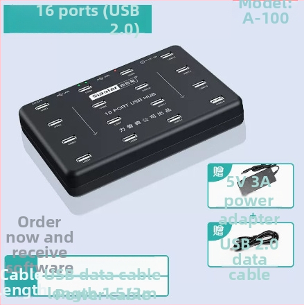 A-100 USB 2.0 hub s 16 portami, externé napájanie, 480 Mbps